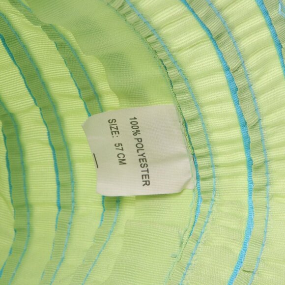 Vintage Two Tone Striped Bucket Hat Y2K Retro Blue Green Summer Retro - Picture 6 of 8